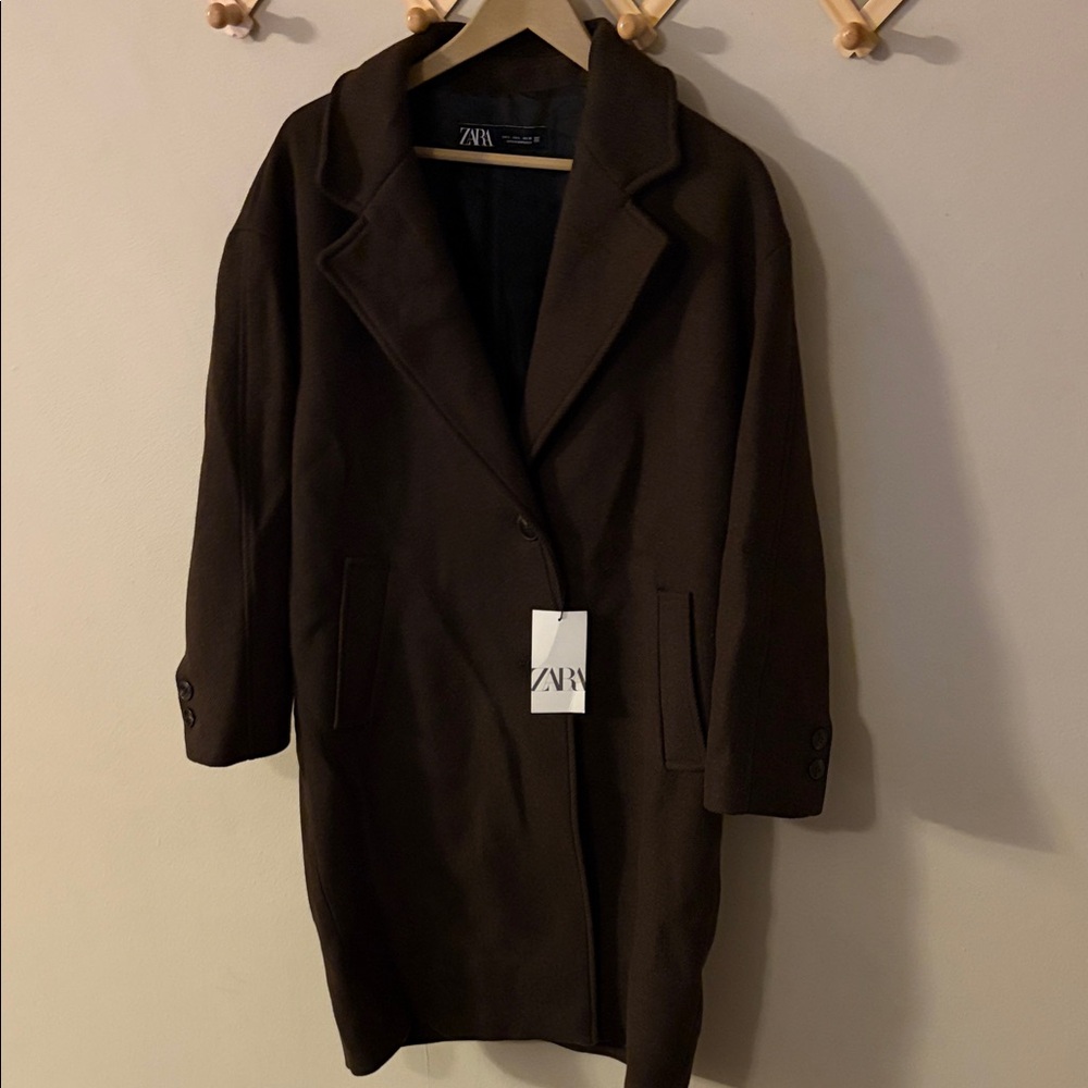 Zara Dark Chocolate Brown Coat